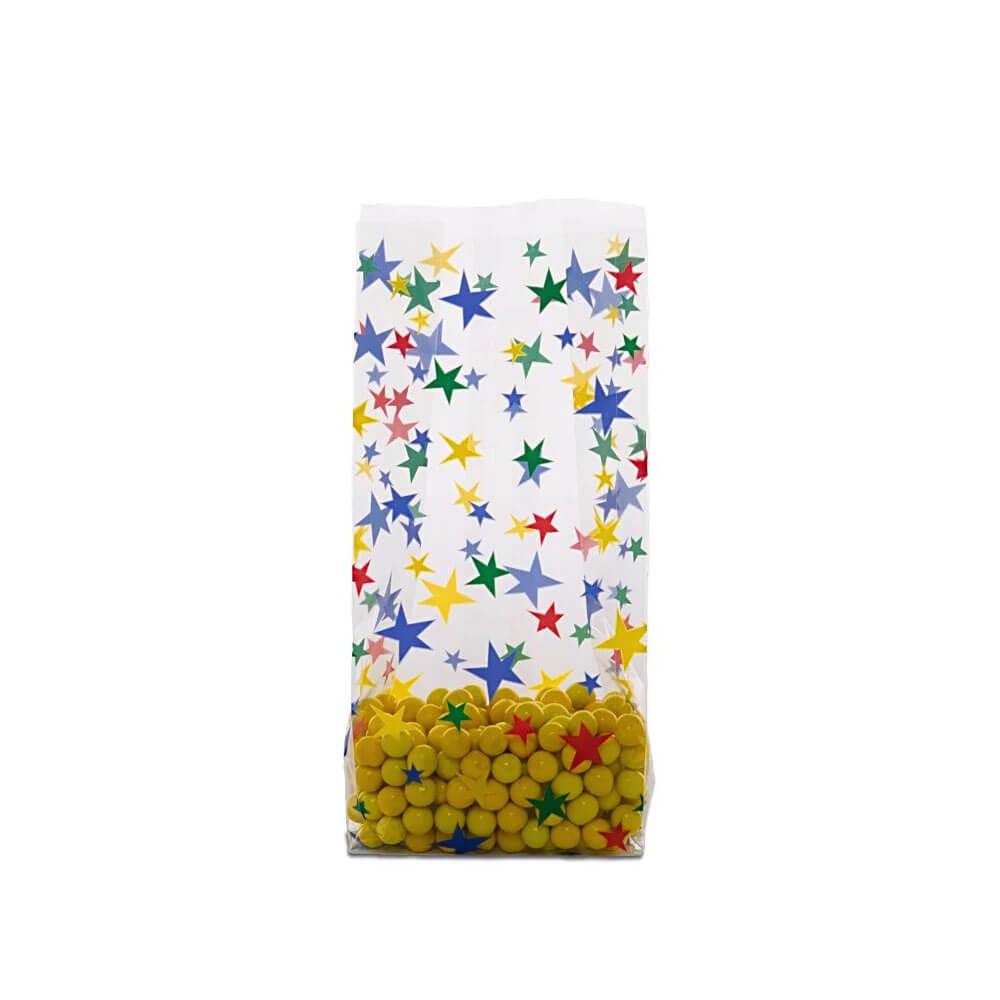 Clear Cello Candy Bags with Stars: 100-Piece Box - Candy Warehouse