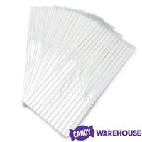 Clear Cello Candy Bags with White Stripes - Large: 100-Piece Box - Candy Warehouse
