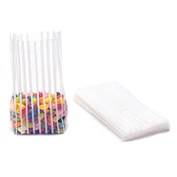 Clear Cello Candy Bags with White Stripes - Small: 100-Piece Box - Candy Warehouse