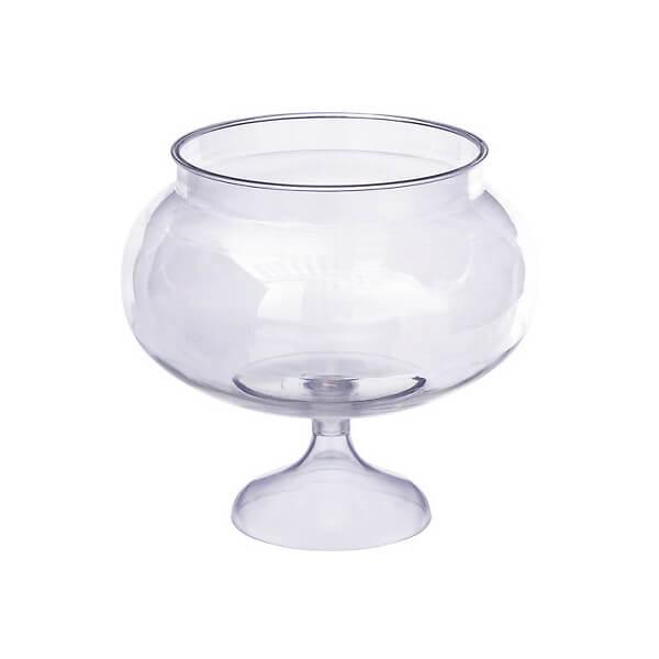 Clear Plastic Round Pedestal Jar - Short - Candy Warehouse