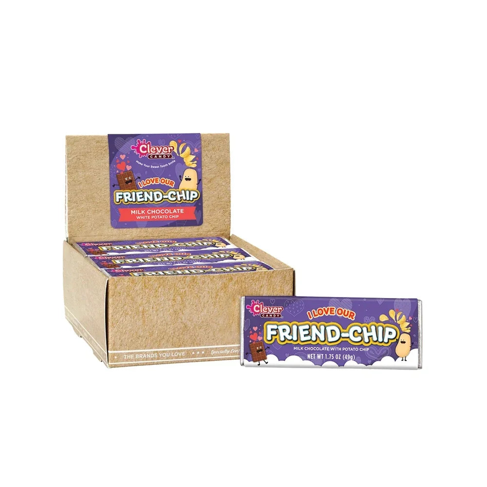 Clever Candy Friend-Chip Milk Chocolate Bar 21-Piece Case | Candy ...