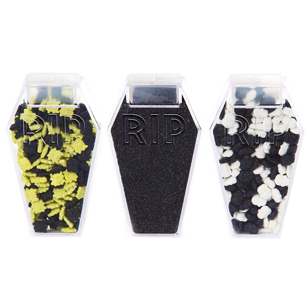 Coffin Sprinkle Containers: 3-Piece Pack - Candy Warehouse