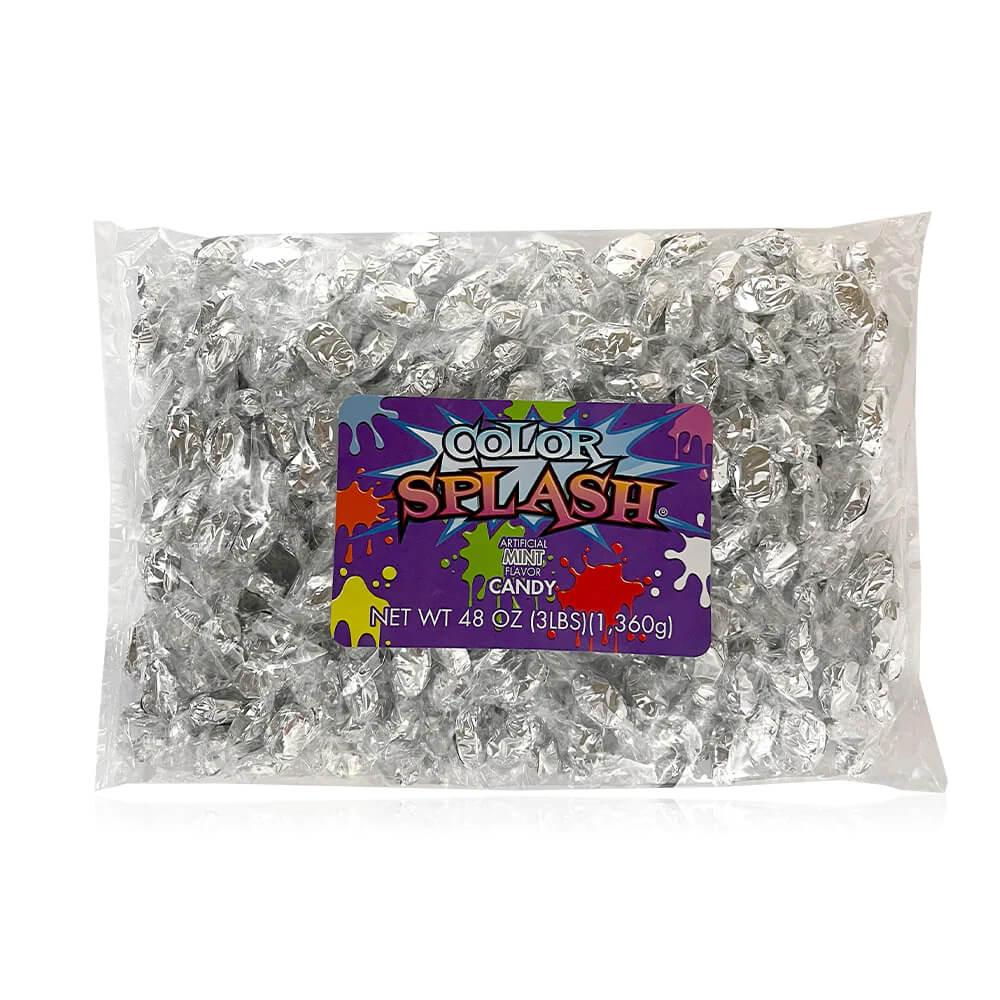 Color Splash Silver Mint Hard Candy: 3LB Bag - Candy Warehouse