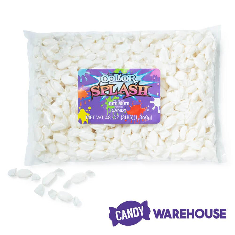 Color Splash White Tutti Frutti Hard Candy: 3LB Bag - Candy Warehouse
