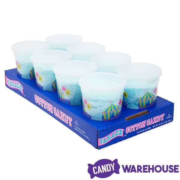 Cotton Candy 2-Ounce Tubs - Blue: 8-Piece Case - Candy Warehouse