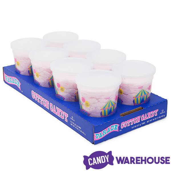 Cotton Candy 2-Ounce Tubs - Pink: 8-Piece Case - Candy Warehouse