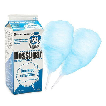 Cotton Candy Floss Sugar - Blue Raspberry: Half Gallon Carton - Candy Warehouse