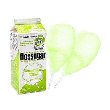 Cotton Candy Floss Sugar - Lime: Half Gallon Carton - Candy Warehouse