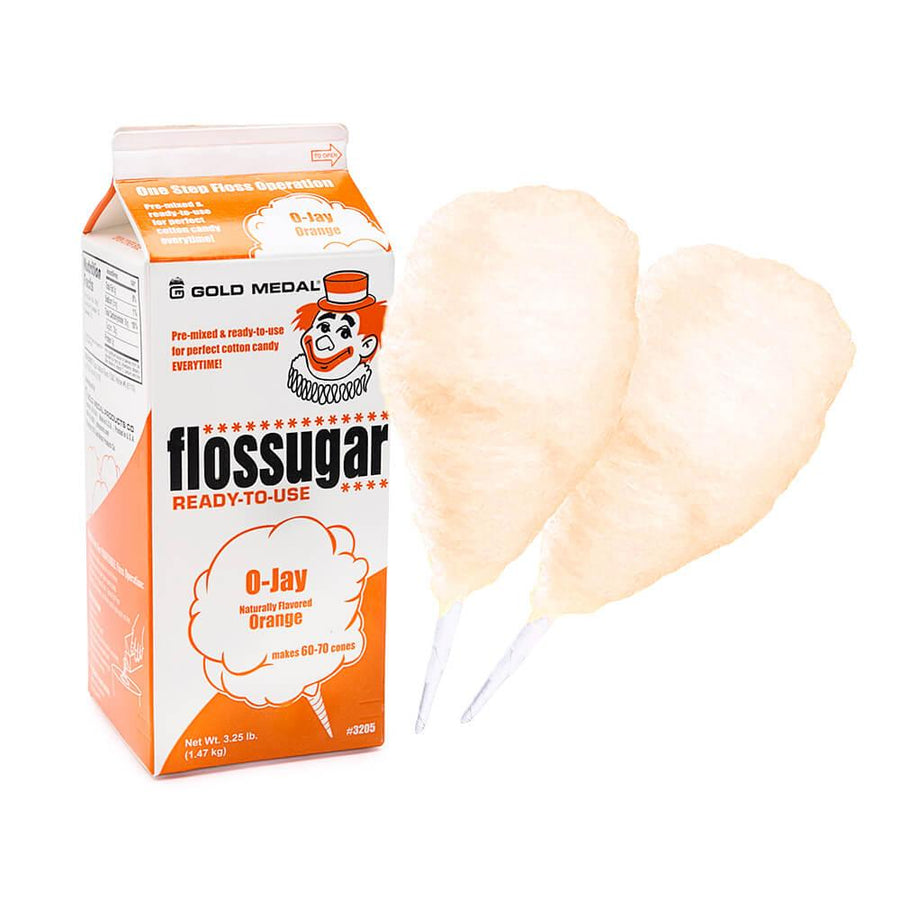 Cotton Candy Floss Sugar - Orange: Half Gallon Carton - Candy Warehouse
