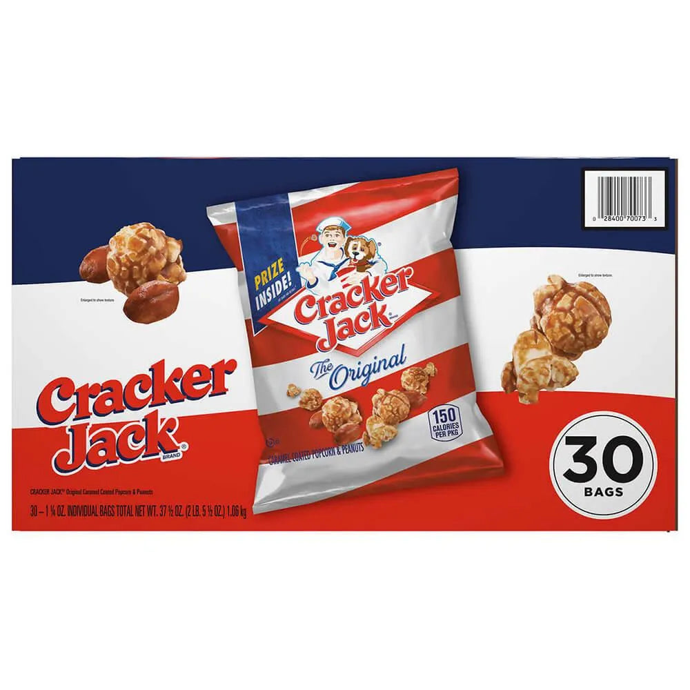 Cracker Jack Candy 1.25Ounce Bags 30Piece Box Candy Warehouse