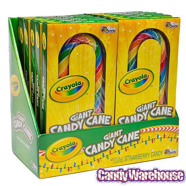 Crayola Giant Candy Canes: 12-Piece Box - Candy Warehouse