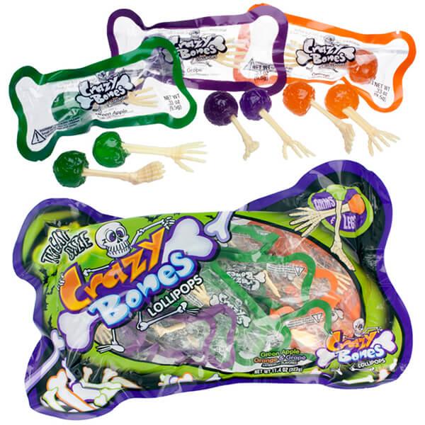 Crazy Bones Lollipops: 30-Piece Bag - Candy Warehouse