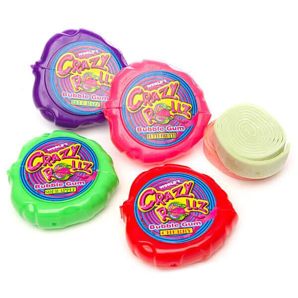 Crazy Rollz Bubble Gum Rolls: 24-Piece Box - Candy Warehouse