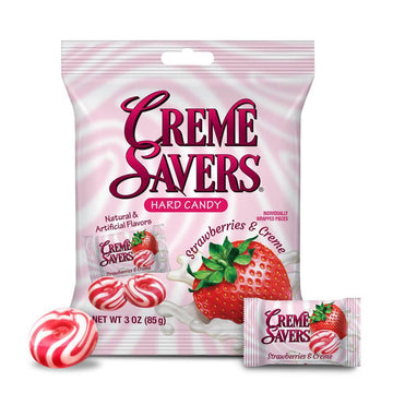 Creme Savers Strawberry & Creme Hard Candy: 3-Ounce Bag - Candy Warehouse
