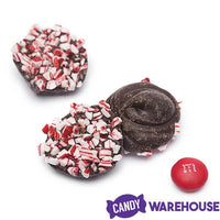 Crushed Peppermint Candy Cane Dark Chocolate Drops: 1LB Jar - Candy Warehouse