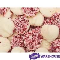 Crushed Peppermint Candy Cane White Chocolate Drops: 1LB Jar - Candy Warehouse