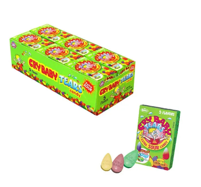 Cry Baby Tears Extra Sour Candy 1.98-Ounce Packs: 24-Piece Box – Candy ...