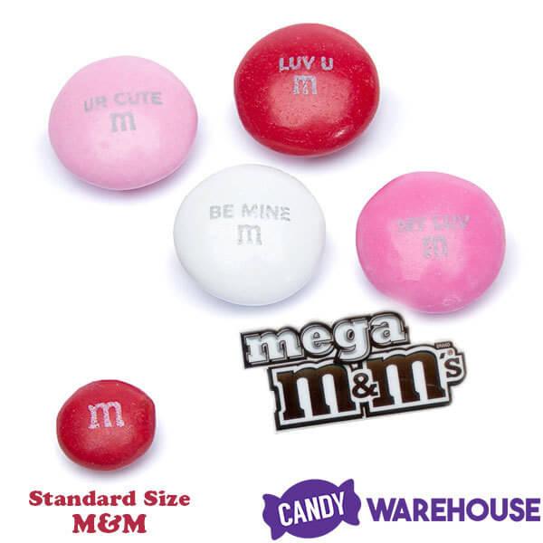 Cupid's Messages Mix Valentine Milk Chocolate Mega M&M's Candy: 10-Ounce Bag - Candy Warehouse