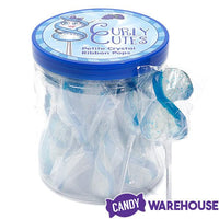 CurlyCutes Petite Crystal Ribbon Pops - Blue Raspberry: 20-Piece Jar - Candy Warehouse