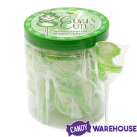 CurlyCutes Petite Crystal Ribbon Pops - Green Lime: 20-Piece Jar - Candy Warehouse