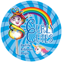 CurlyCutes Petite Crystal Ribbon Pops - Rainbow Cherry: 20-Piece Jar - Candy Warehouse