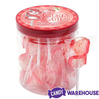 CurlyCutes Petite Crystal Ribbon Pops - Red Cherry: 20-Piece Jar - Candy Warehouse