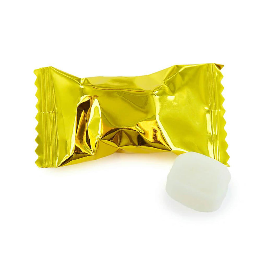 Custom Logo Metallic Gold Wrapped Butter Mint Creams: 5000-Piece Minimum - Candy Warehouse