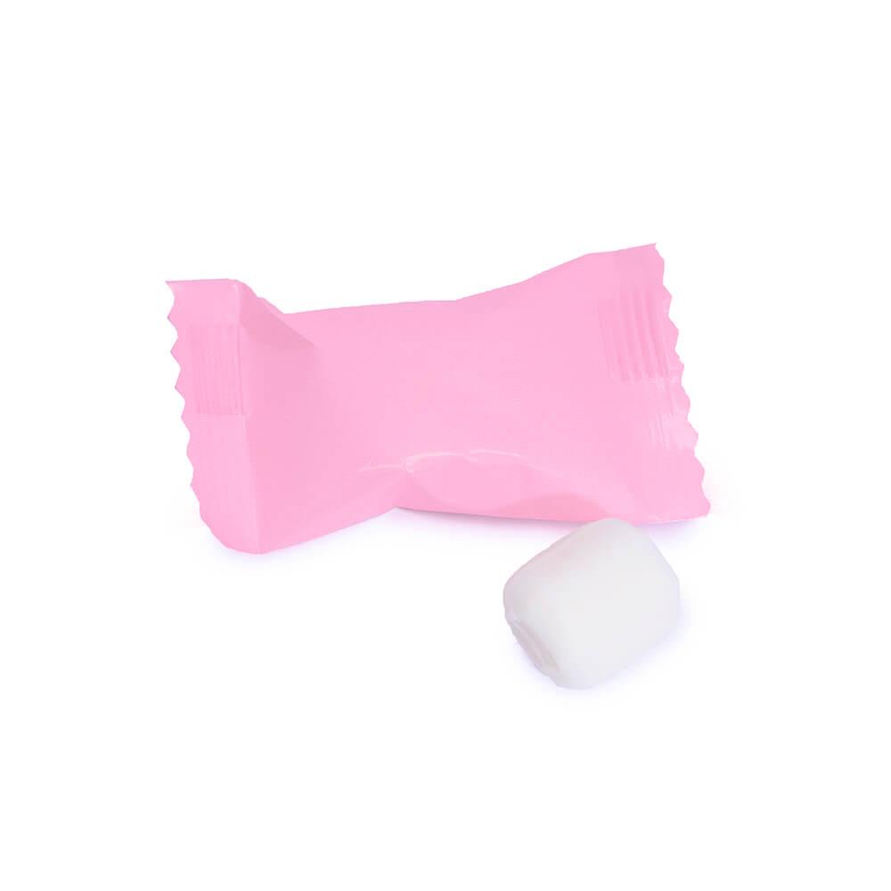 Custom Logo Pink Wrapped Butter Mint Creams: 5000-Piece Minimum - Candy Warehouse