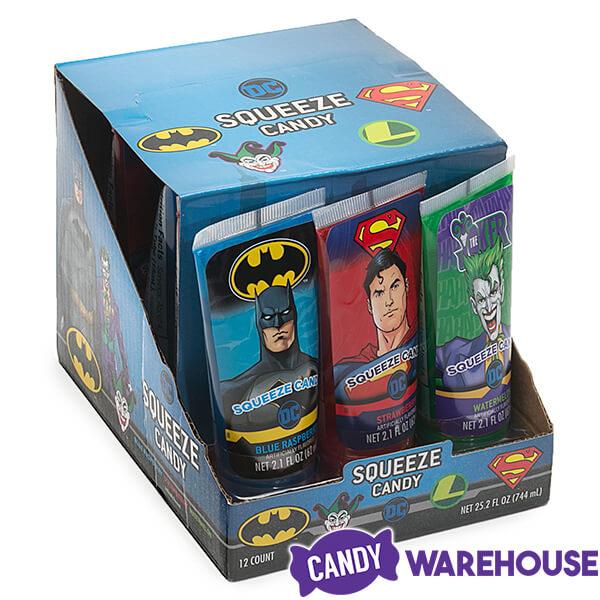 DC Comics Squeeze Candy Tubes: 12-Piece Display - Candy Warehouse