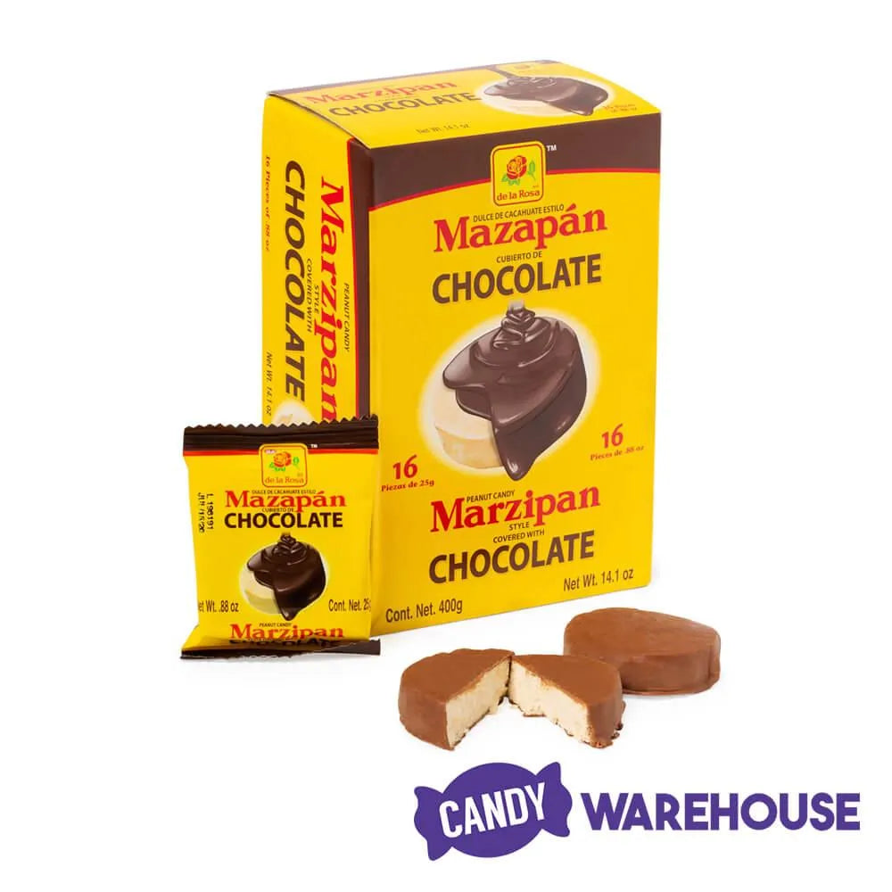 Marzipan Rosa De La Rosa Chocolate Covered Marzipan: 16-Piece Box – Candy Warehouse