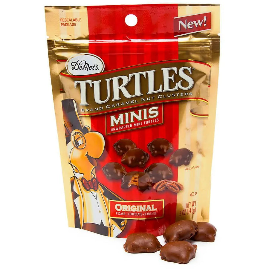 DeMet's Turtles Original Pecan Caramel Nut Clusters | Milk Chocolate Candy Box 6.4oz