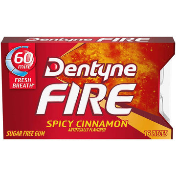 Dentyne Ice Sugar Free Gum Packets - Fire: 12-Piece Box - Candy Warehouse