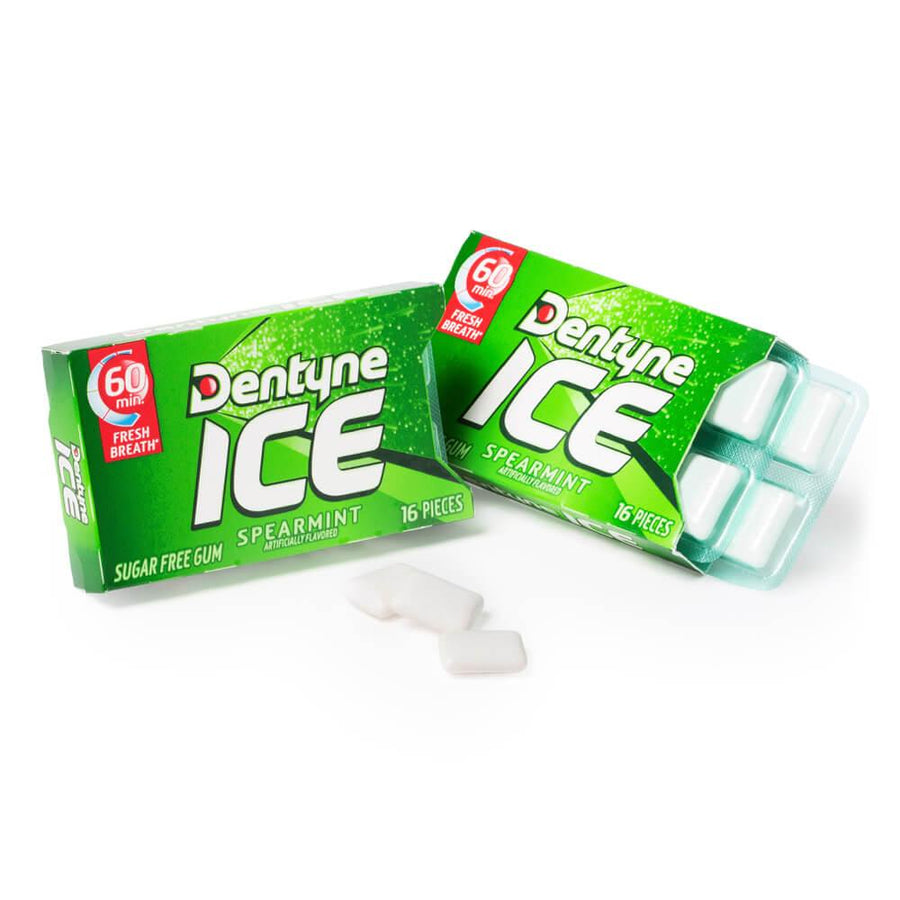 Dentyne Ice Sugar Free Gum Packets - Spearmint: 12-Piece Box - Candy Warehouse