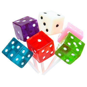 Dice Lollipops - Assorted: 24-Piece Box - Candy Warehouse