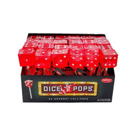 Dice Lollipops - Red: 24-Piece Box