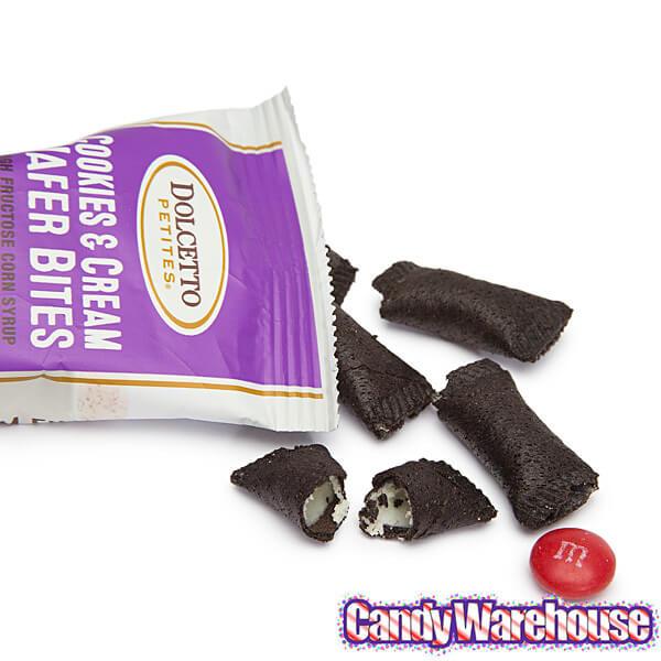 Dolcetto Cookies & Cream-Filled Wafer Bites Packs: 24-Piece Display - Candy Warehouse