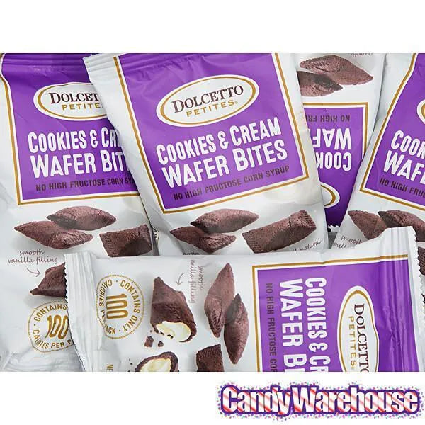 Dolcetto Cookies & CreamFilled Wafer Bites Packs 24Piece Display Candy Warehouse