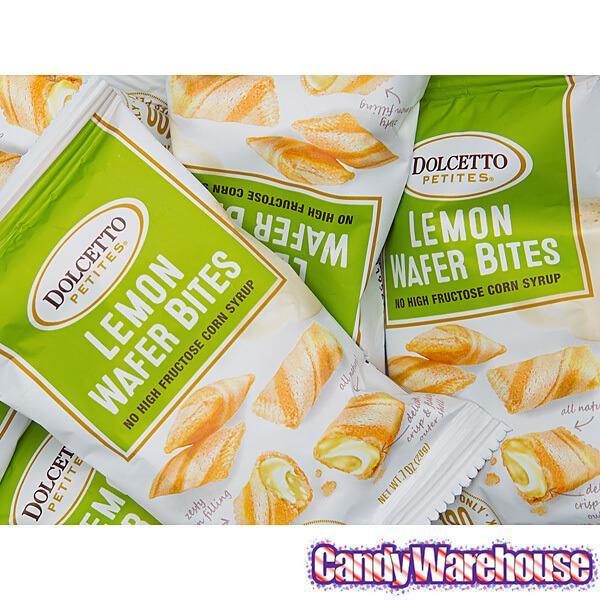 Dolcetto Lemon-Filled Wafer Bites Packs: 24-Piece Display - Candy Warehouse