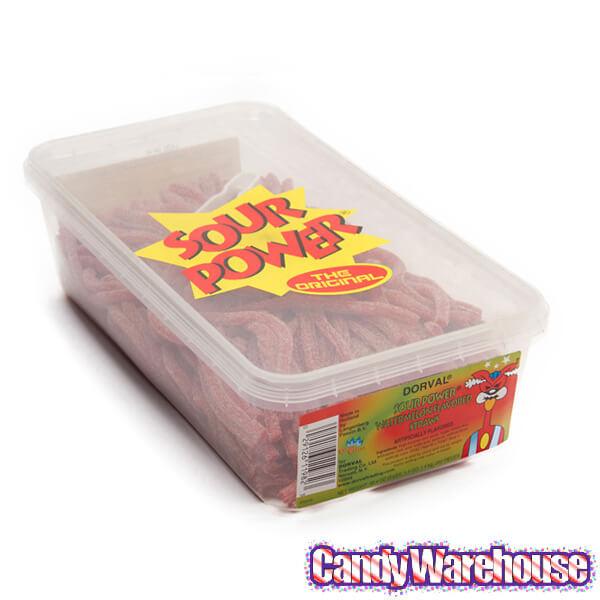 Dorval Sour Power Straws Candy - Watermelon: 200-Piece Tub - Candy Warehouse