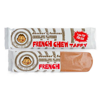 Doscher's French Chew Taffy Bars - Chocolate: 24-Piece Box - Candy Warehouse