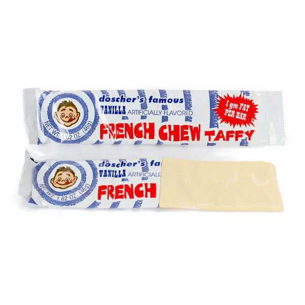 Doscher's French Chew Taffy Bars Vanilla 24Piece Box Candy Warehouse