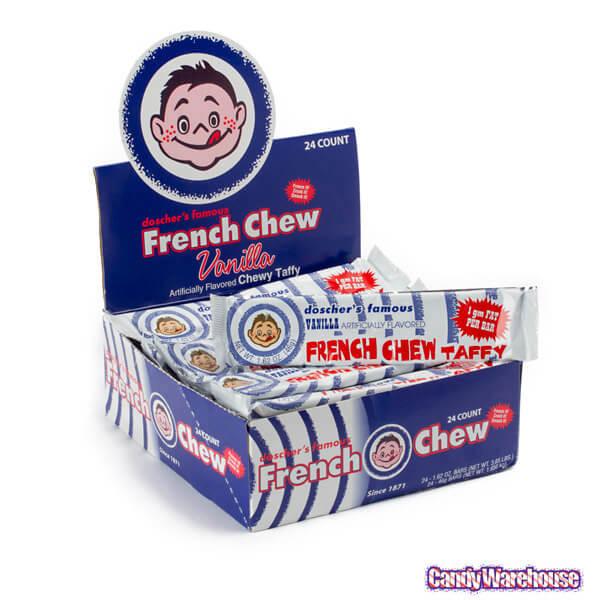 Doscher's French Chew Taffy Bars - Vanilla: 24-Piece Box - Candy Warehouse