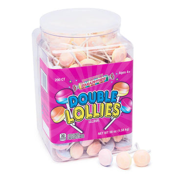 Double Lollies Candy: 200-Piece Tub - Candy Warehouse