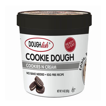 Doughlish Cookies N Cream Edible Cookie Dough: 14-Ounce Tub - Candy Warehouse