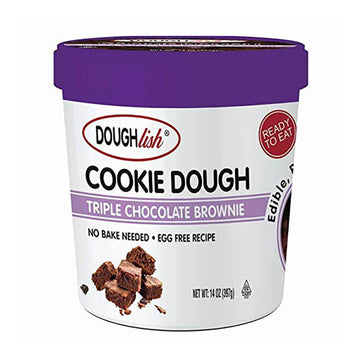 Doughlish Triple Chocolate Brownie Edible Cookie Dough: 14-Ounce Tub - Candy Warehouse