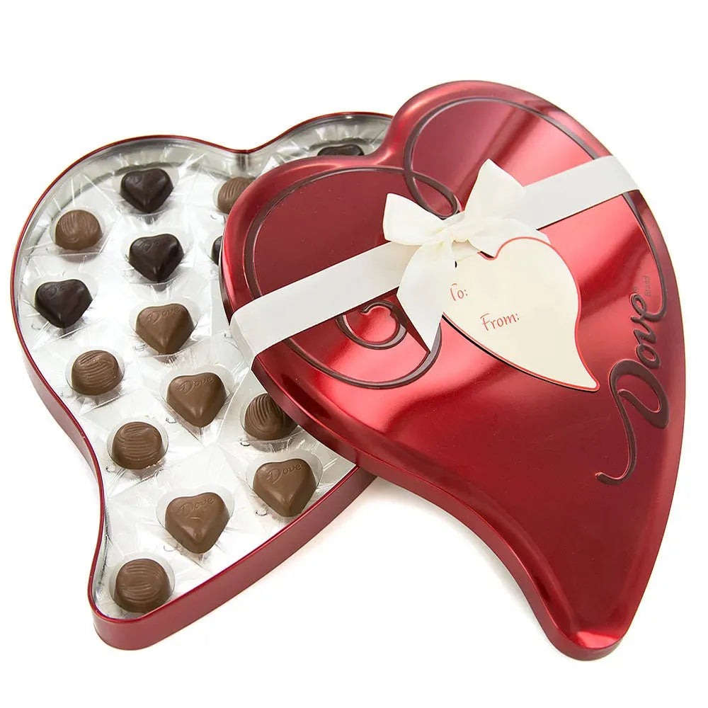 Dove Assorted Chocolates 24Piece Valentine Heart Tin Candy Warehouse