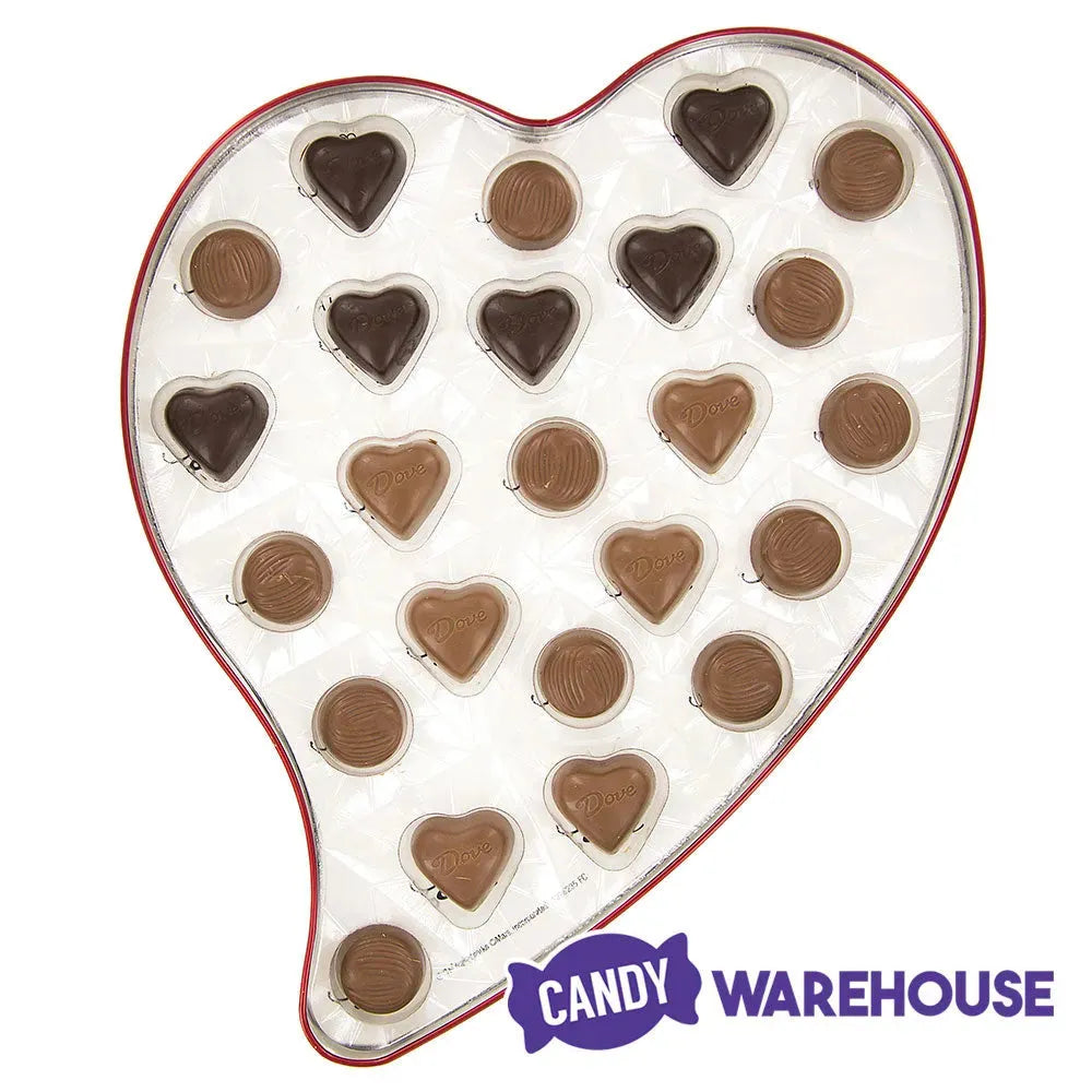 Dove Assorted Chocolates 24Piece Valentine Heart Tin Candy Warehouse