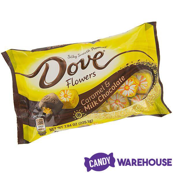 Dove Caramel & Milk Chocolate Flowers: 30-Piece Bag - Candy Warehouse