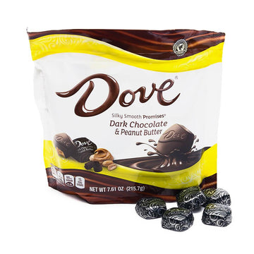 Dove Dark Chocolate Peanut Butter Squares: 28-Piece Bag - Candy Warehouse