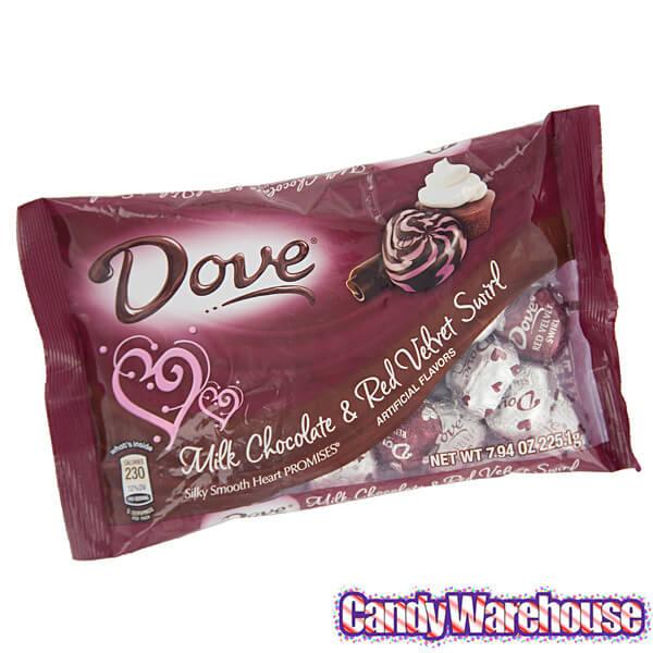 Dove Milk Chocolate and Red Velvet Swirl Valentine Hearts: 30-Piece Bag - Candy Warehouse